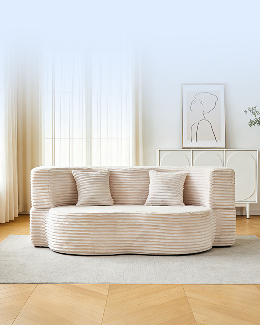 Folding Sofa Bed, Convertible Sleeper Chair with Pillow Foldable Mattress with Back Support, Portable Fold Out Chair Bed Comfy Floor Sofa Lounge for Living Room Bedroom, Beige, Single