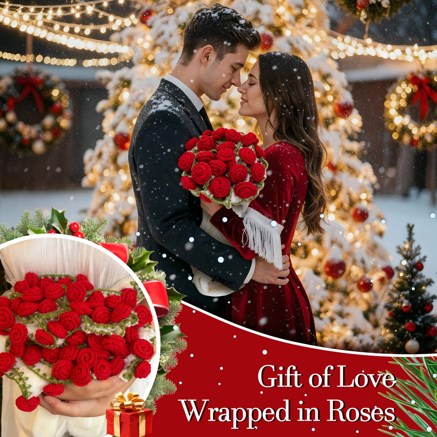 Rose hand-woven blanket, Coral fleece pure handmade blanket, can be turned into a bouquet of roses blanket,Shawl & Decoration- Christmas gift  for lover,friends,mother ,Christmas TikTokShopHolidayHaul