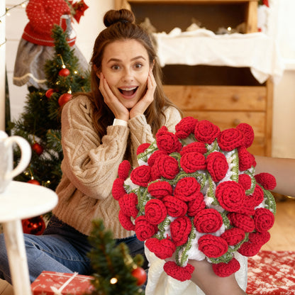 Rose hand-woven blanket, Coral fleece pure handmade blanket, can be turned into a bouquet of roses blanket,Shawl & Decoration- Christmas gift  for lover,friends,mother ,Christmas TikTokShopHolidayHaul