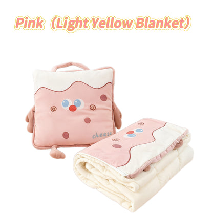 2-in-1 Coral Fleece Blanket Pillow - Soft & Skin-Friendly, Travel Portable, Multi-Use as Pillow/Blanket/Back Cushion,Easy to Clean & Dryable